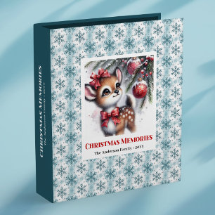 Cozy baby deer snowy forest kids memory binder