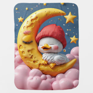 Cozy Baby Shower Gift Adorable Night Sky Baby Duck Blanket