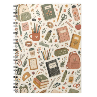 Cozy Back to School Cute Stationery & Supplies Pat Notebook