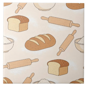 Cozy Baking Pattern Ceramic Tile