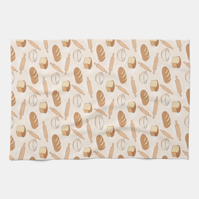 Cozy Baking Pattern Kitchen Towel (Horizontal)