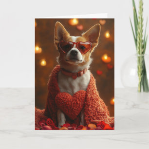 Cozy Basenji Valentine's Day Card