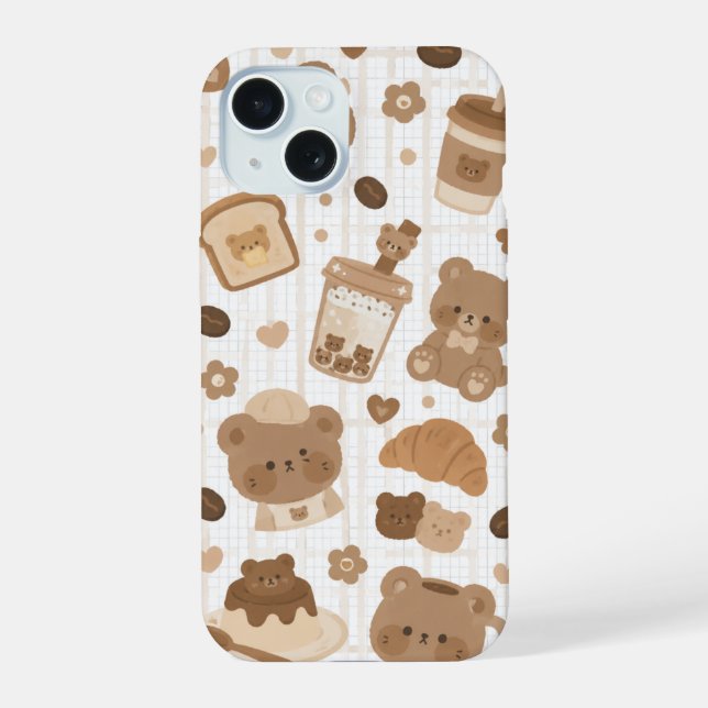 Cozy Bear Cafe Iphone Case (Back)