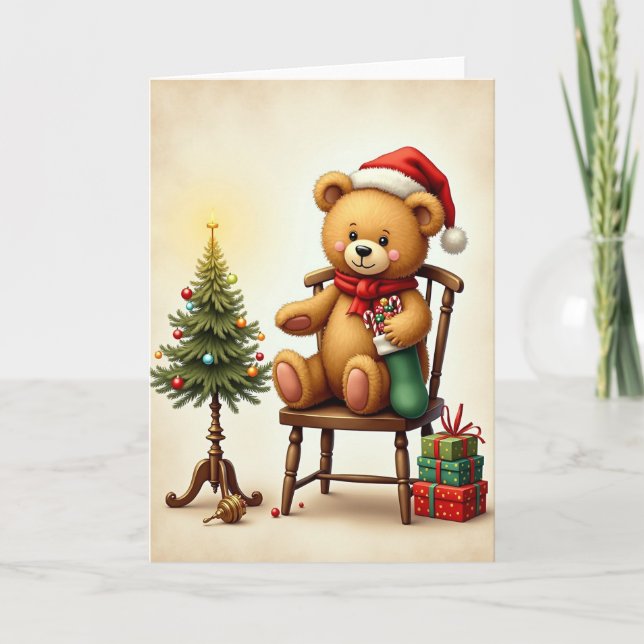 Cozy Bear Christmas Card (Front)