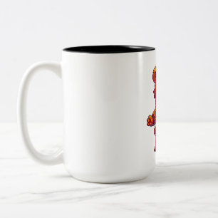 Cozy Bear in Nordic Sweater Two-Tone Coffee Mug