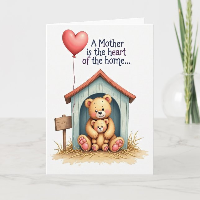Cozy Bear Mothers Day Art Card (Front)
