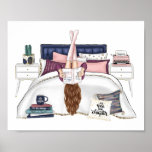 Cozy Bedroom Reading Scene Artwork for Book Lovers Poster