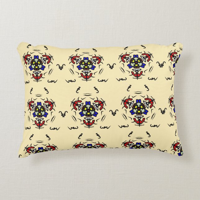 Cozy Beige Mandala Accent Pillow (Front)