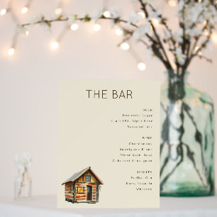 Cozy Beige Watercolor Cabin Illustration Foam Board