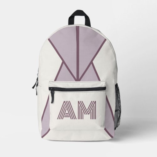 Cozy Berry Ash Lavender Geometric Custom Backpack