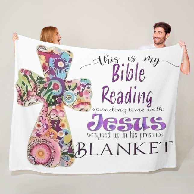 Cozy Bible Reading  Fleece Blanket (In Situ)