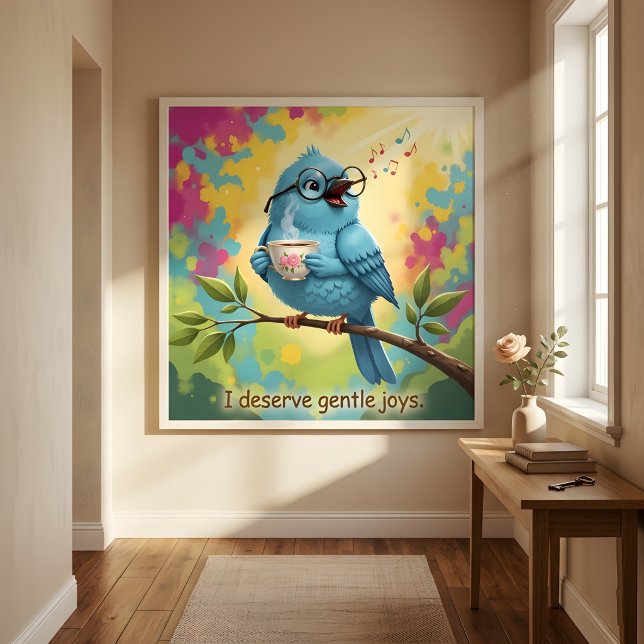 Cozy Bird Aesthetic Glossy Poster   (Creator Uploaded)