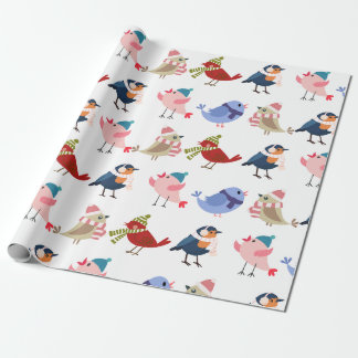 Cozy birds wrapping paper