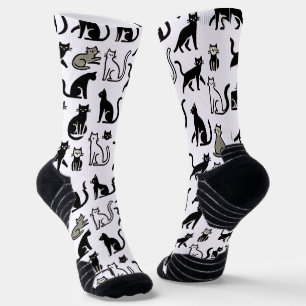 Cozy Black Cat Pattern Socks