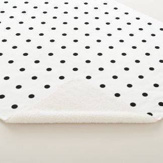 Cozy Black Polka Dot Pattern Sherpa Blanket
