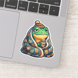 Cozy Blanket Frog Sticker