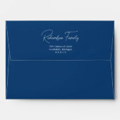 Cozy Blue and White Plaid Flannel Pattern Address Envelope (Back (Top Flap))
