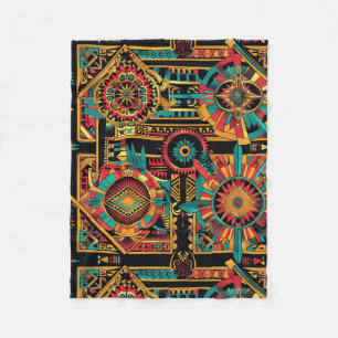 Cozy Blue "Aztec Dream" Content Fleece Blanket