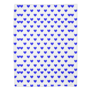 Cozy Blue Hearts Duvet Cover