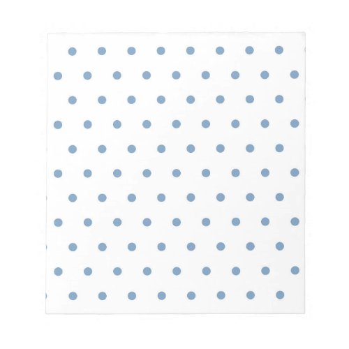 Cozy Blue Polka Dots White Background Pattern Notepad