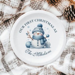 Cozy Blue Rustic Christma Paper Plates