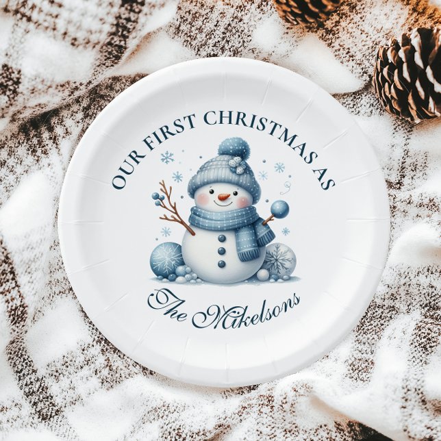 Cozy Blue Rustic Christma Paper Plates (Creator Uploaded)