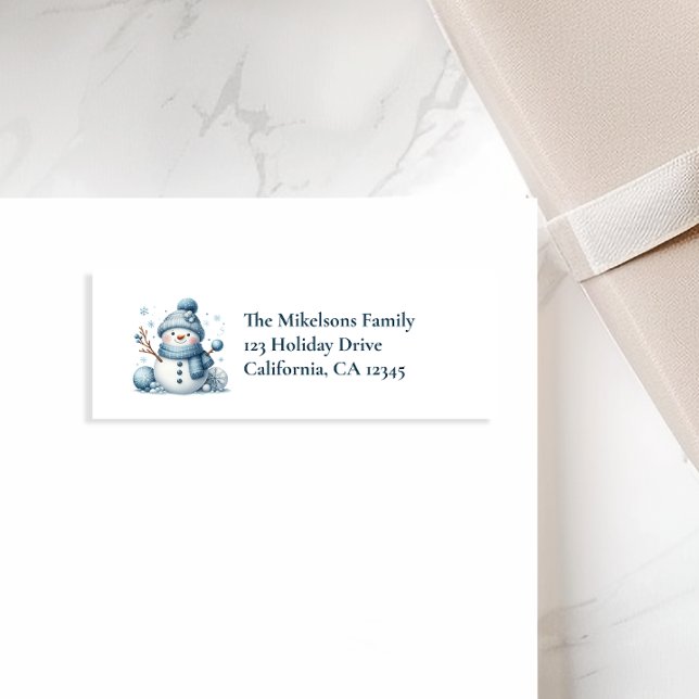 Cozy Blue Rustic Christmas Label (Creator Uploaded)