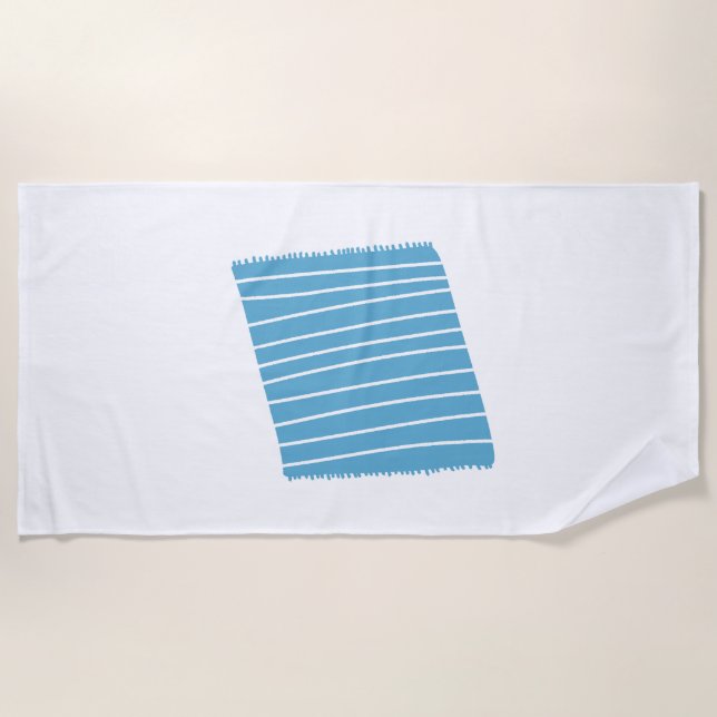 Cozy Blue Striped Throw Blanket Pattern (Front)