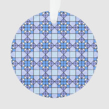 Cozy Blue Weathervane Quilt Block Geometric