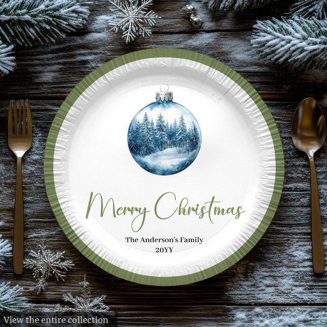 Cozy Bohemian Winter Scene Christmas Party Plates (Cozy Bohemian Winter Scene Christmas Party Plates)
