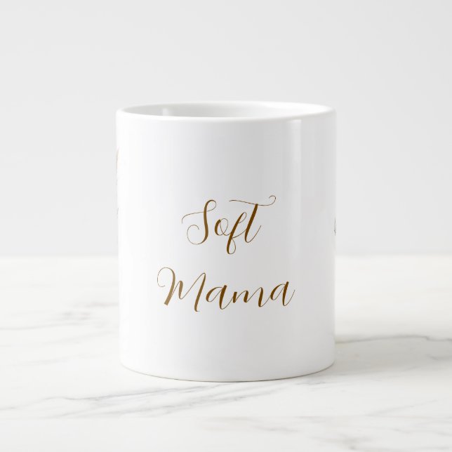 Cozy Boho Botanical Cotton Flower Personalized Sof Giant Coffee Mug (Front)
