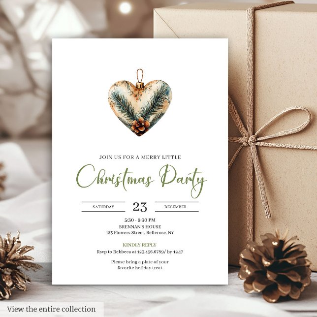Cozy Boho Earthy Botanical Christmas Dinner Invitе Invitation (Cozy Boho Earthy Botanical Christmas Dinner Invitation)