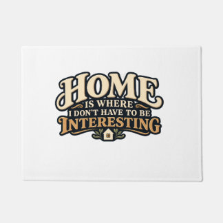 Cozy Book Lover Cat & Funny Introvert Doormat