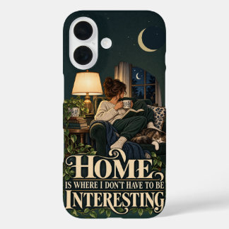 Cozy Book Lover Cat & Funny Introvert iPhone Case
