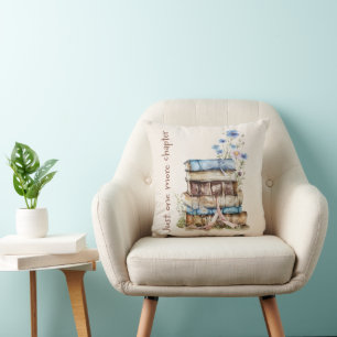 Cozy Book Lover Cushion with Soft Floral Design