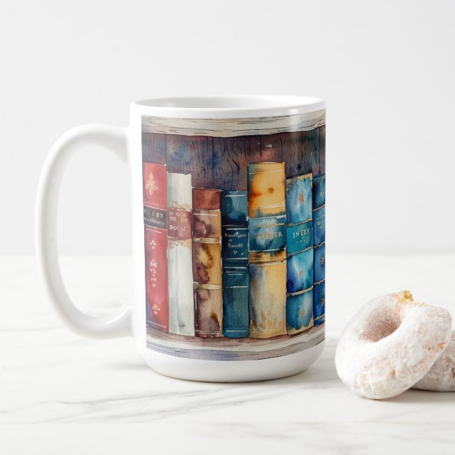 Cozy Book Lover Gift Coffee Mug (With Donut)