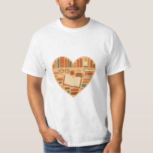 Cozy Book Lover Heart Reading Aesthetic Design f T-Shirt
