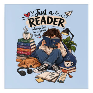 Cozy Book Lover Reading Illustration Acrylic Print