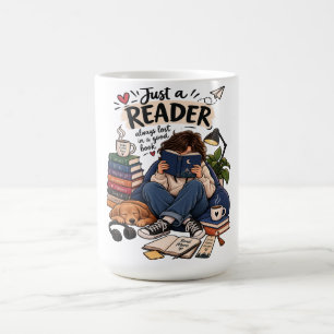 Cozy Book Lover Reading Illustration Coffee Mug