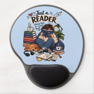 Cozy Book Lover Reading Illustration Gel Mouse Pad