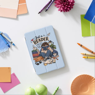 Cozy Book Lover Reading Illustration iPad Mini Cover