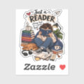 Sticker Room Cozy Book Lover Reading Illustration Sticker | Zazzle