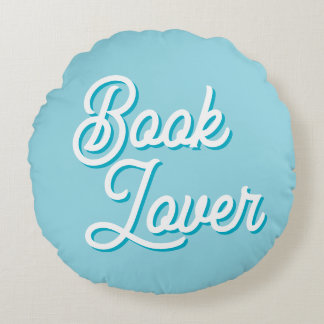 Cozy Book Lover Round Throw Pillow
