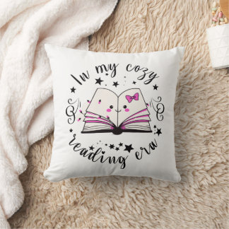 Cozy Book Lover's Throw Pillow