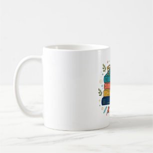 Cozy Book Stack Tea Cup Bookish Gift