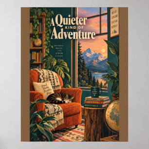 Cozy Bookish Nook Illustrative Art with Reading Qu Poster