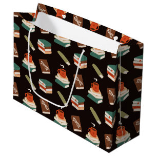 Cozy Books and Coffee Reading Large Gift Bag