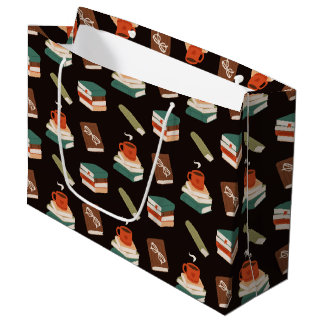 Cozy Books and Coffee Reading Large Gift Bag