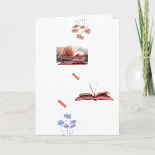 Cozy Books and Flowers Aesthetic Reading Greeting Card