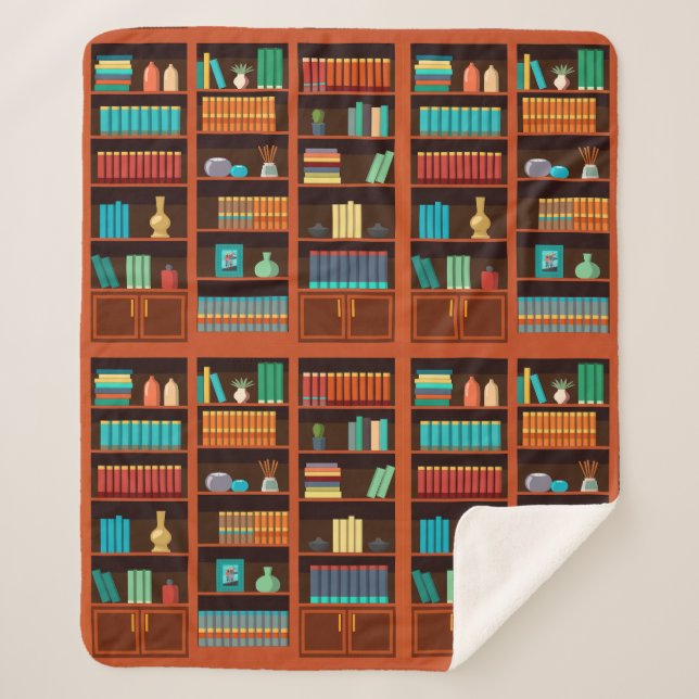 Cozy Bookshelves Throw Blanket  (Front)
